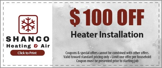 $100 Off Heater Installation